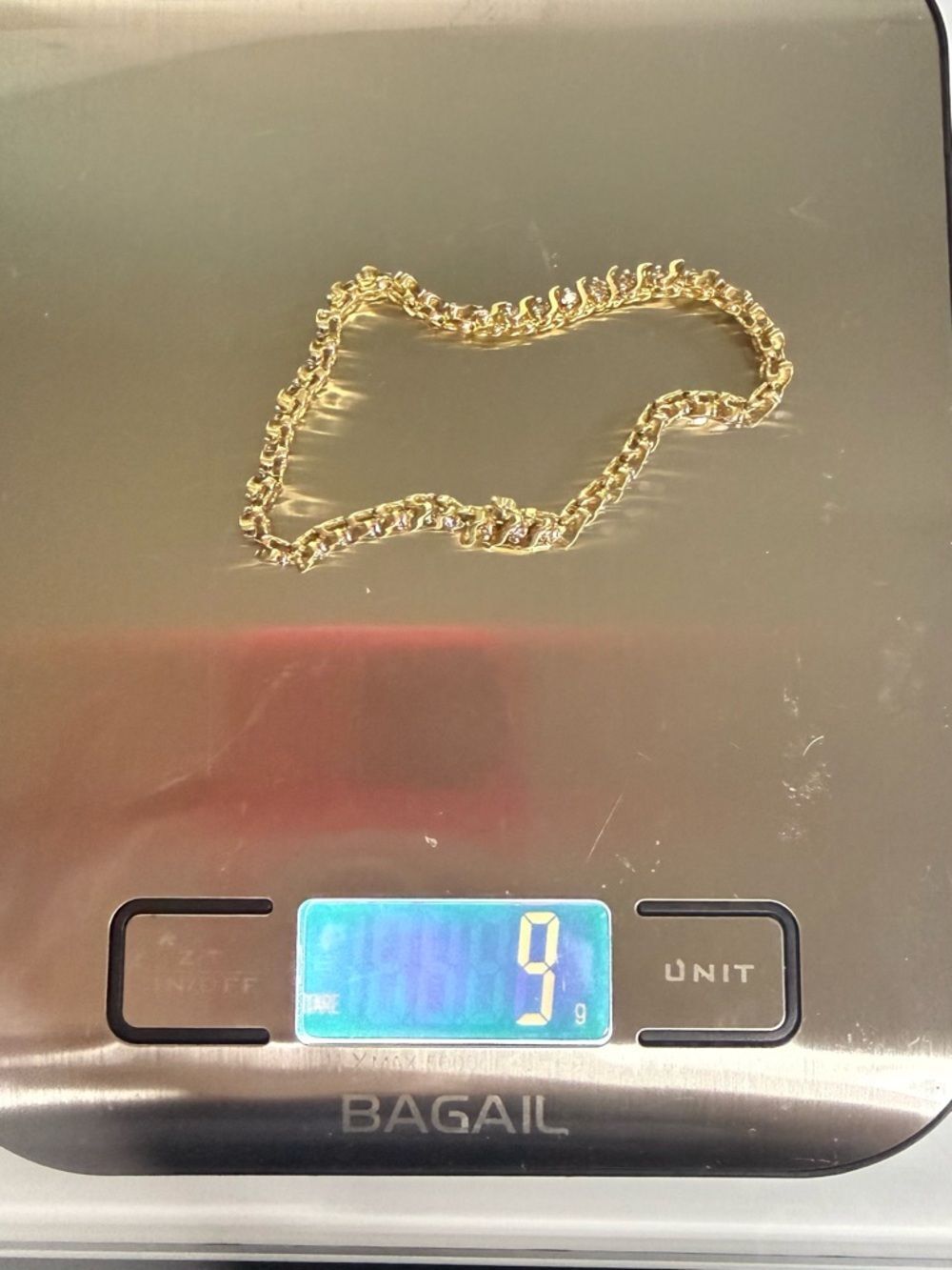 Women’s Vintage 10K Yellow Gold Diamond S Link Tennis Bracelet 7.5” ~9g - Picture 4 of 11